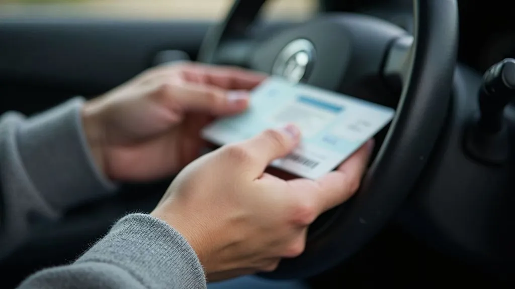 New driver studies road manual and practices parallel parking
